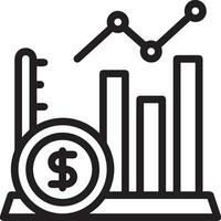 Growth business icon symbol vector image. Illustration of the progress outline infographic strategy  development design image