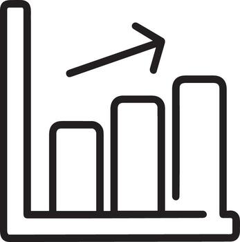 Growth business icon symbol vector image. Illustration of the progress outline infographic strategy  development design image
