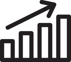 Growth business icon symbol vector image. Illustration of the progress outline infographic strategy  development design image