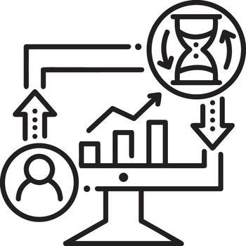 Growth business icon symbol vector image. Illustration of the progress outline infographic strategy  development design image
