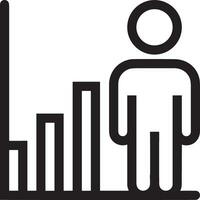 Growth business icon symbol vector image. Illustration of the progress outline infographic strategy  development design image