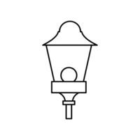 Lamp Garden Line Element Vector . Lamp Garden Decoration .