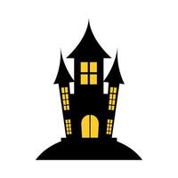 Halloween Castle Illustration Element Vector . Halloween Castle Background .