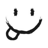 Smile Paint Brush Grunge Vector Icon