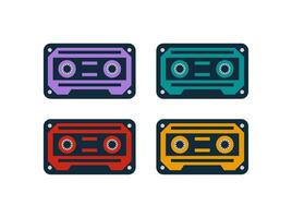 Retro Cassette Illustration Element Vector