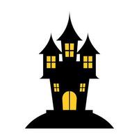 Halloween Castle Illustration Element Vector . Halloween Castle Background .