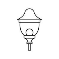 Lamp Garden Line Element Vector . Lamp Garden Decoration .