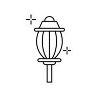 Lamp Garden Line Element Vector . Lamp Garden Decoration .