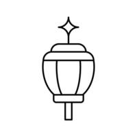 Lamp Garden Line Element Vector . Lamp Garden Decoration .