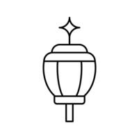 Lamp Garden Line Element Vector . Lamp Garden Decoration .