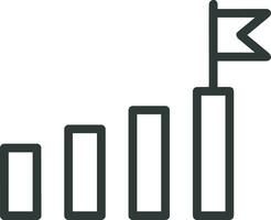 Growth business icon symbol vector image. Illustration of the progress outline infographic strategy  development design image