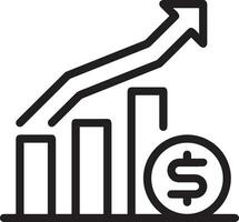 Growth business icon symbol vector image. Illustration of the progress outline infographic strategy  development design image