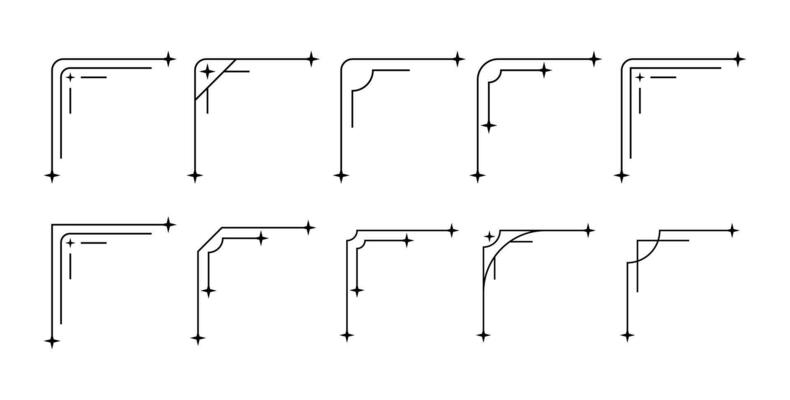 Aesthetic Line Corner Border Template Set Collection