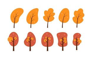 Autumn Tree Illustration Element Vector Set