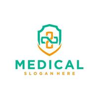 médico elemento vector logo . médico salud . cuidado salud logo .