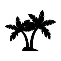 Palm Tree Silhouette Vector Element , Tropical Summer Element