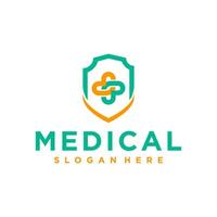 médico elemento vector logo . médico salud . cuidado salud logo .