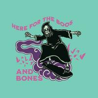 A Spooky Skateboarder Halloween Greeting vector