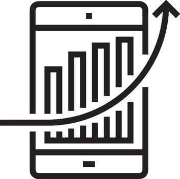 Growth business icon symbol vector image. Illustration of the progress outline infographic strategy  development design image