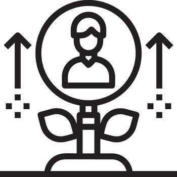Growth business icon symbol vector image. Illustration of the progress outline infographic strategy  development design image