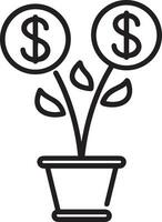 Growth business icon symbol vector image. Illustration of the progress outline infographic strategy  development design image