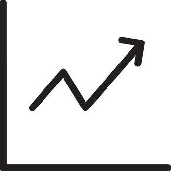 Growth business icon symbol vector image. Illustration of the progress outline infographic strategy  development design image