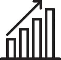 Growth business icon symbol vector image. Illustration of the progress outline infographic strategy  development design image