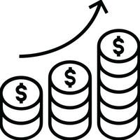 Growth business icon symbol vector image. Illustration of the progress outline infographic strategy  development design image