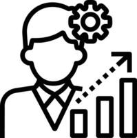 Growth business icon symbol vector image. Illustration of the progress outline infographic strategy  development design image