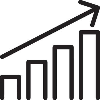 Growth business icon symbol vector image. Illustration of the progress outline infographic strategy  development design image