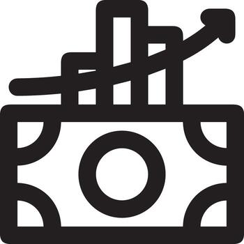 Growth business icon symbol vector image. Illustration of the progress outline infographic strategy  development design image