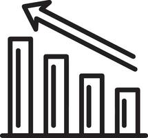 Growth business icon symbol vector image. Illustration of the progress outline infographic strategy  development design image