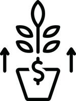 Growth business icon symbol vector image. Illustration of the progress outline infographic strategy  development design image