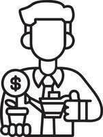 Growth business icon symbol vector image. Illustration of the progress outline infographic strategy  development design image