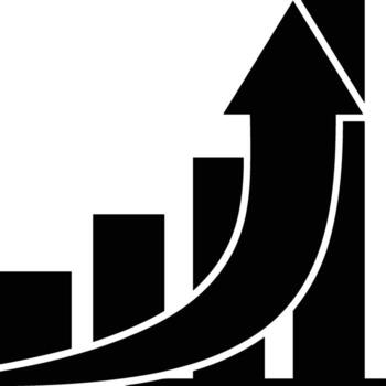 Growth business icon symbol vector image. Illustration of the progress outline infographic strategy  development design image