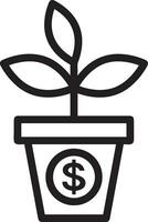 Growth business icon symbol vector image. Illustration of the progress outline infographic strategy  development design image