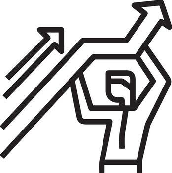 Growth business icon symbol vector image. Illustration of the progress outline infographic strategy  development design image