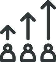 Growth business icon symbol vector image. Illustration of the progress outline infographic strategy  development design image