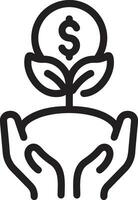 Growth business icon symbol vector image. Illustration of the progress outline infographic strategy  development design image