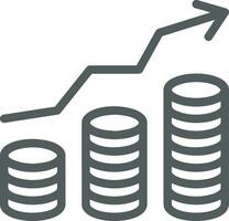 Growth business icon symbol vector image. Illustration of the progress outline infographic strategy  development design image