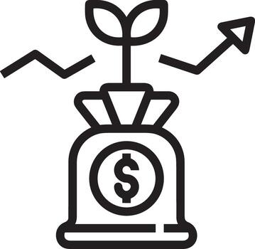 Growth business icon symbol vector image. Illustration of the progress outline infographic strategy  development design image