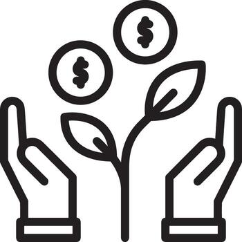 Growth business icon symbol vector image. Illustration of the progress outline infographic strategy  development design image