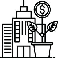 Growth business icon symbol vector image. Illustration of the progress outline infographic strategy  development design image