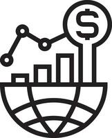 Growth business icon symbol vector image. Illustration of the progress outline infographic strategy  development design image