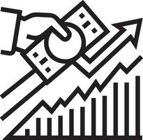 Growth business icon symbol vector image. Illustration of the progress outline infographic strategy  development design image