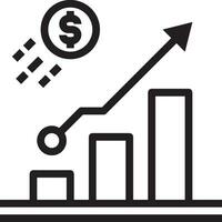 Growth business icon symbol vector image. Illustration of the progress outline infographic strategy  development design image