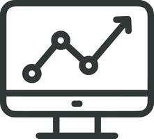 Growth business icon symbol vector image. Illustration of the progress outline infographic strategy  development design image