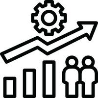 Growth business icon symbol vector image. Illustration of the progress outline infographic strategy  development design image