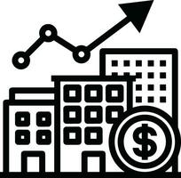 Growth business icon symbol vector image. Illustration of the progress outline infographic strategy  development design image