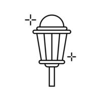 Lamp Garden Line Element Vector . Lamp Garden Decoration .